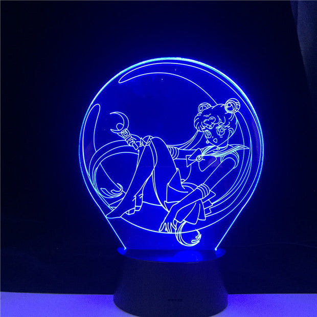 Sailor Moon Anime light 3D LED Lamp 16 Colors Changing Night Light Cool Girl Children Bedroom Decoration Gift Remote Control Toy
