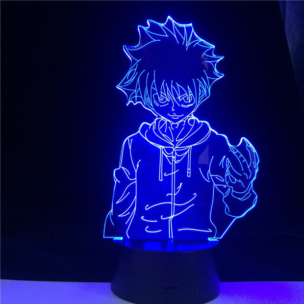 Killua Zoldyck Speed Skills 3D Led Illusion USB Touch Night Light Fans room Decor Lamp Xmas Anime light Gift Factory Supply