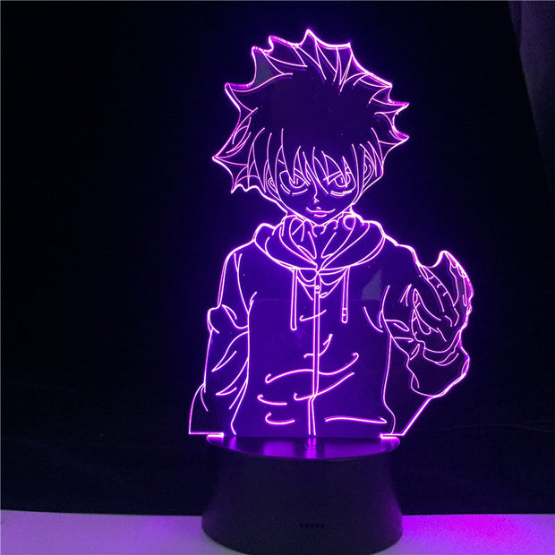 Killua Zoldyck Speed Skills 3D Led Illusion USB Touch Night Light Fans room Decor Lamp Xmas Anime light Gift Factory Supply