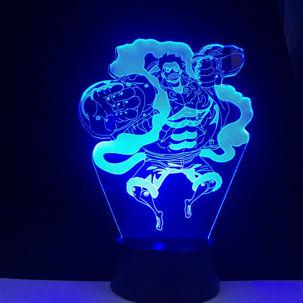 Gear Fourth Figure One Piece Luffy 3D Led Light Home Decor 7 Color Changing Kids Children Holiday Gift Remote Control Gift