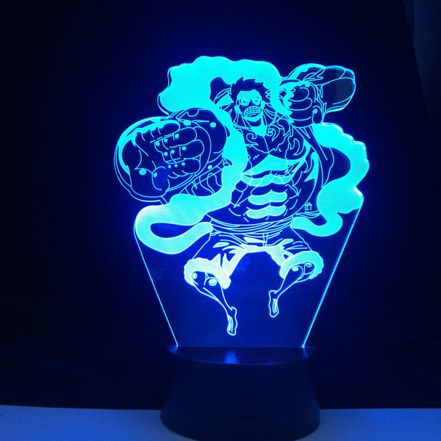 Gear Fourth Figure One Piece Luffy 3D Led Light Home Decor 7 Color Changing Kids Children Holiday Gift Remote Control Gift