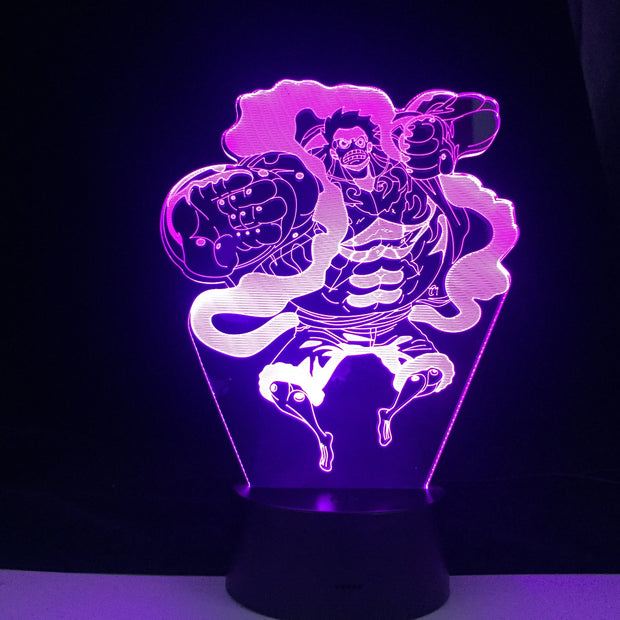 Gear Fourth Figure One Piece Luffy 3D Led Light Home Decor 7 Color Changing Kids Children Holiday Gift Remote Control Gift