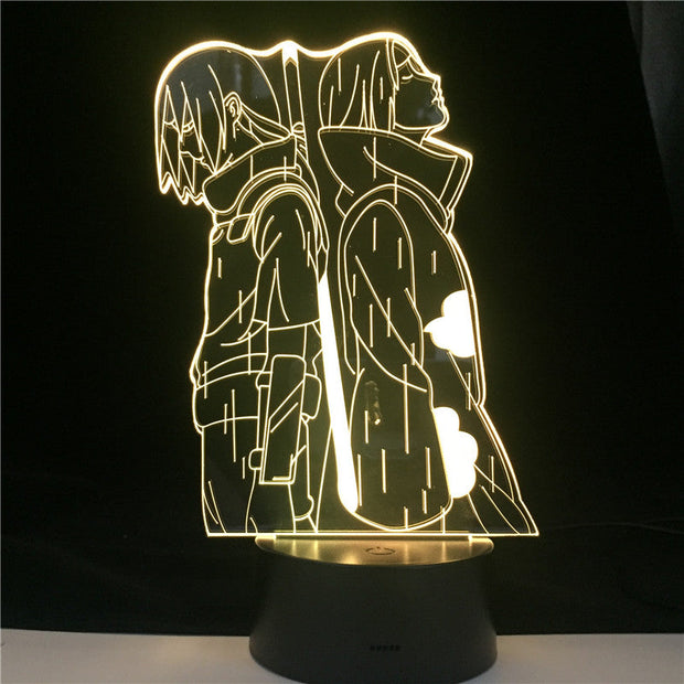 Naruto Uchiha Itachi Action Figure 3D Optical Illusion LED Table Lamp for Boy Bedroom Decor Gifts Light Dropshipping Best Top