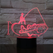 Creativ Fishing Man Table Lamp 7 Colors Changing 3D Table Lamp Novelty Fish Led Night Light Office Bedroom Decor Light 2480