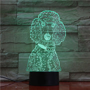 Dog Poodle Night Light LED 3D Illusion 7 Color Changing Room Decorative Lamp Child Kid Baby Kit Desk Lamp Bedside Dog 1681