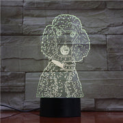Dog Poodle Night Light LED 3D Illusion 7 Color Changing Room Decorative Lamp Child Kid Baby Kit Desk Lamp Bedside Dog 1681