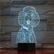 Dog Poodle Night Light LED 3D Illusion 7 Color Changing Room Decorative Lamp Child Kid Baby Kit Desk Lamp Bedside Dog 1681