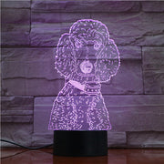 Dog Poodle Night Light LED 3D Illusion 7 Color Changing Room Decorative Lamp Child Kid Baby Kit Desk Lamp Bedside Dog 1681