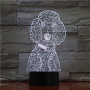 Dog Poodle Night Light LED 3D Illusion 7 Color Changing Room Decorative Lamp Child Kid Baby Kit Desk Lamp Bedside Dog 1681