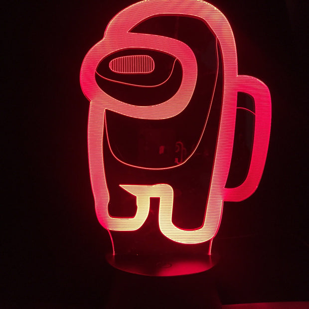 Game lamp Among us 7 Colors 3d Night Light Home Party Atmosphere Children Holiday Festival Gift Toy Led Clock Base Table Lamp