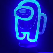 Game lamp Among us 7 Colors 3d Night Light Home Party Atmosphere Children Holiday Festival Gift Toy Led Clock Base Table Lamp