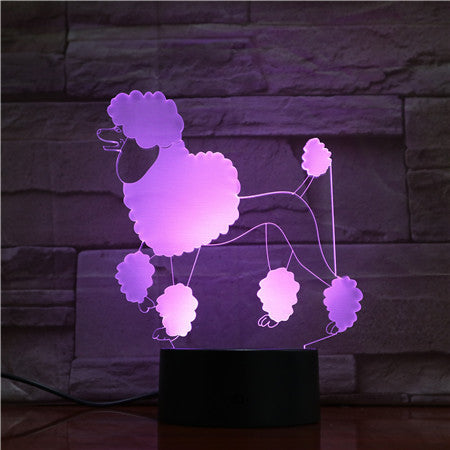Poodle Dog 3d Lamp 7 Colors Led Night Lamps For Kids Touch Led Usb Table Lampara Lampe Baby Sleeping Nightlight 1739
