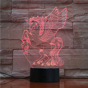 New Animal Horse 3d Nightlight 7 Colorful Touch Remote Usb Gifts 3D Light Fixtures Usb Led Luminaria Bedroom Table Lamp 1728