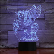 New Animal Horse 3d Nightlight 7 Colorful Touch Remote Usb Gifts 3D Light Fixtures Usb Led Luminaria Bedroom Table Lamp 1728