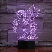 New Animal Horse 3d Nightlight 7 Colorful Touch Remote Usb Gifts 3D Light Fixtures Usb Led Luminaria Bedroom Table Lamp 1728