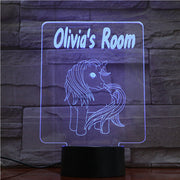 7 Colors Changing Gradient Animal Horse Head Led Nightlights 3D LED Desk Table Lamp Lamps Home Bedroom Party Decoration 1701