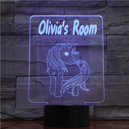 7 Colors Changing Gradient Animal Horse Head Led Nightlights 3D LED Desk Table Lamp Lamps Home Bedroom Party Decoration 1701