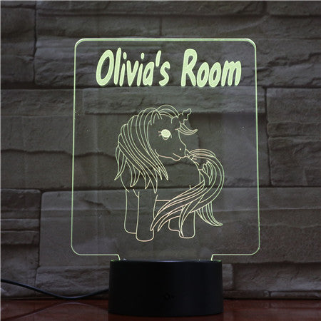 7 Colors Changing Gradient Animal Horse Head Led Nightlights 3D LED Desk Table Lamp Lamps Home Bedroom Party Decoration 1701