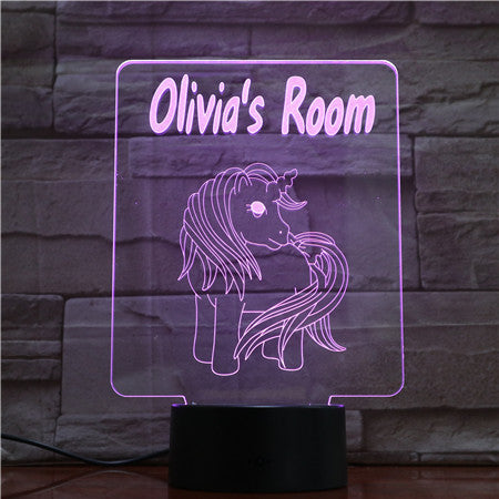 7 Colors Changing Gradient Animal Horse Head Led Nightlights 3D LED Desk Table Lamp Lamps Home Bedroom Party Decoration 1701