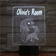 7 Colors Changing Gradient Animal Horse Head Led Nightlights 3D LED Desk Table Lamp Lamps Home Bedroom Party Decoration 1701