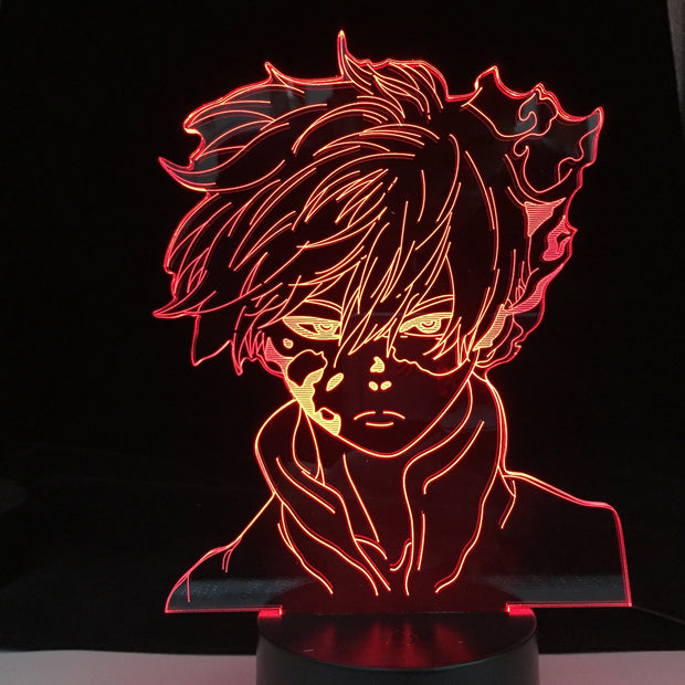 Anime My Hero Academia Shoto Todoroki Led Night Light Lamp for Room Deco Birthday Gift Shoto Todoroki 3d Lamp My Hero Academia