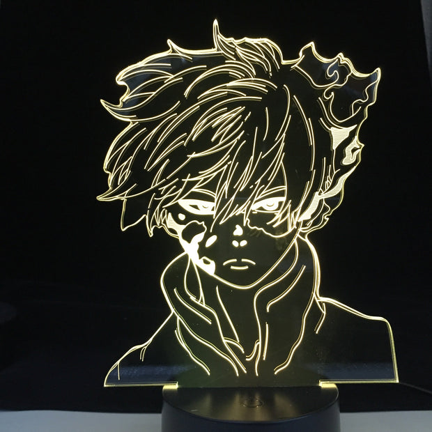 Anime My Hero Academia Shoto Todoroki Led Night Light Lamp for Room Deco Birthday Gift Shoto Todoroki 3d Lamp My Hero Academia