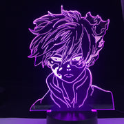 Anime My Hero Academia Shoto Todoroki Led Night Light Lamp for Room Deco Birthday Gift Shoto Todoroki 3d Lamp My Hero Academia
