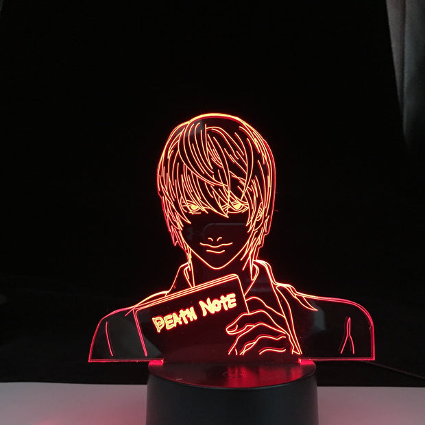 Yagami Light Figure Acrylic LED Night Light Anime Gift Death Note Lamp for Kid Bedroom Decor Lighting Childrens Room Nightlight