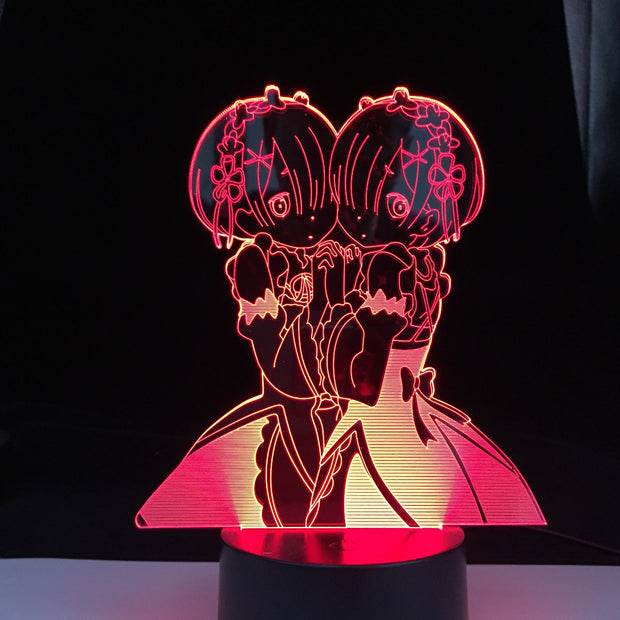 Anime Rem Re Zero Figure Night Light Led Touch Sensor Color Changing Baby Nightlight for Bedroom Decor Desk 3d Lamp Manga Gift