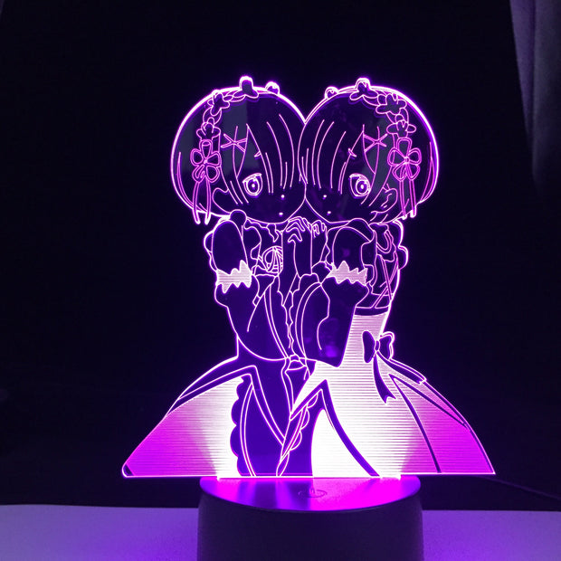 Anime Rem Re Zero Figure Night Light Led Touch Sensor Color Changing Baby Nightlight for Bedroom Decor Desk 3d Lamp Manga Gift