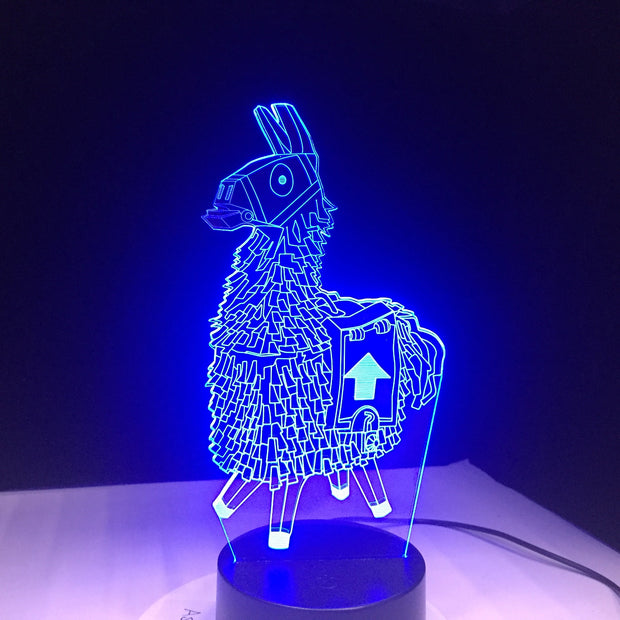 New 3D Lamp Alpaca Llama Nightlight Mood Lamp 7 Color Change Light Crack Base for Birthday Gifts Toys Kids Night Lights 1906