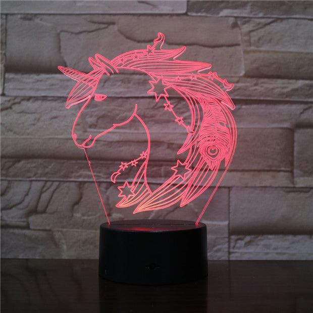 7 Colors Changing Animal LED Night light Horse 3D Desk Lamp USB Luces Navidad Lampara Baby Kid Sleeping Novelty Nightlight 2871