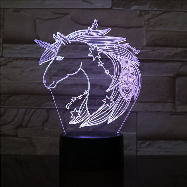 7 Colors Changing Animal LED Night light Horse 3D Desk Lamp USB Luces Navidad Lampara Baby Kid Sleeping Novelty Nightlight 2871