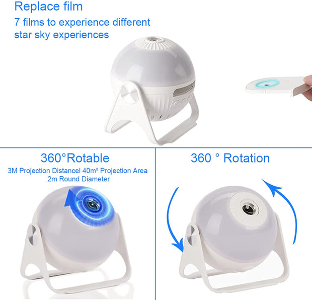 Planetarium Projection Decor Adjustable Focal Length Galaxy Projector 3d Lamp Star Projector Night Lights With Bluetooth Music