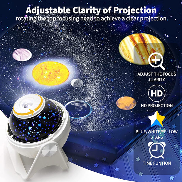 Planetarium Projection Decor Adjustable Focal Length Galaxy Projector 3d Lamp Star Projector Night Lights With Bluetooth Music