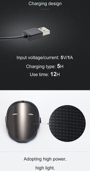 Bluetooth RGB Light Up LED Mask Diy Picture Animation Text Halloween Holiday Carnival Costume Party Game Child Masks Decor Gift