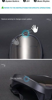 Bluetooth RGB Light Up LED Mask Diy Picture Animation Text Halloween Holiday Carnival Costume Party Game Child Masks Decor Gift