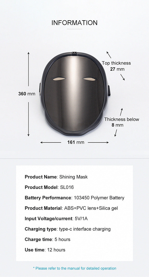 Bluetooth RGB Light Up LED Mask Diy Picture Animation Text Halloween Holiday Carnival Costume Party Game Child Masks Decor Gift